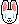 a pixel art drawing of a rabbit with blue eyes.